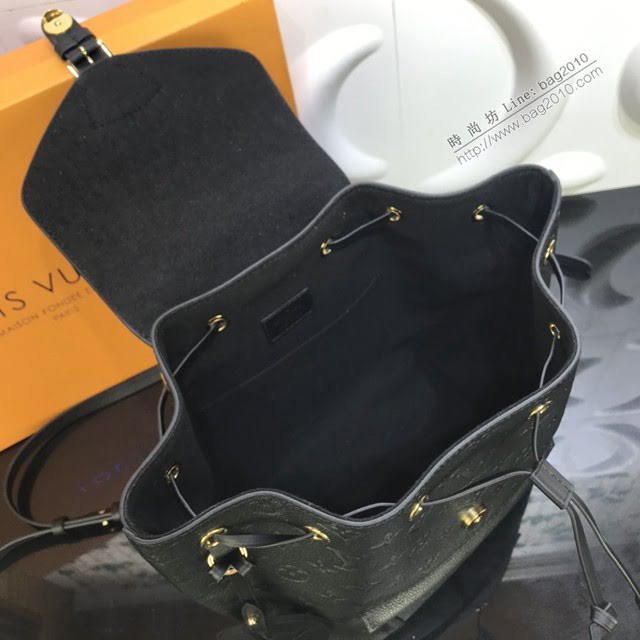 LV包包 LV新款雙肩包 M45205 黑色壓紋牛皮 Montsouris雙肩包 LV女士雙肩後背包  ydh3764